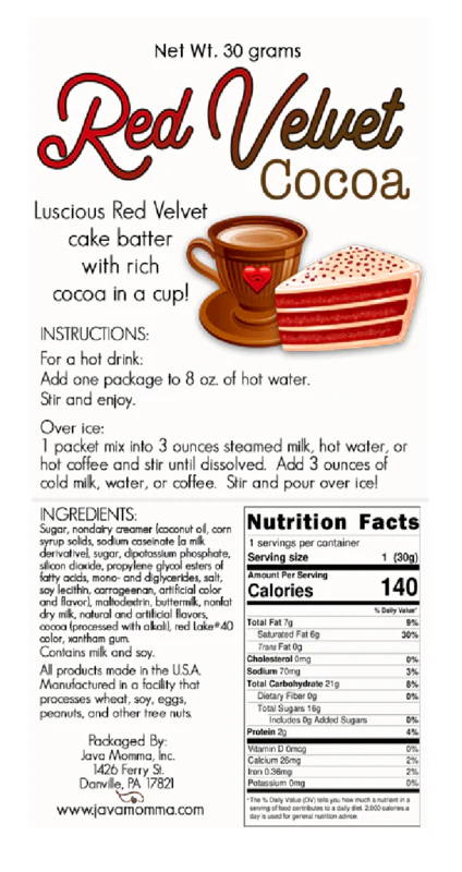Red Velvet Cocoa Single-Serve Packets – Decadent, Creamy Cocoa - Image 4